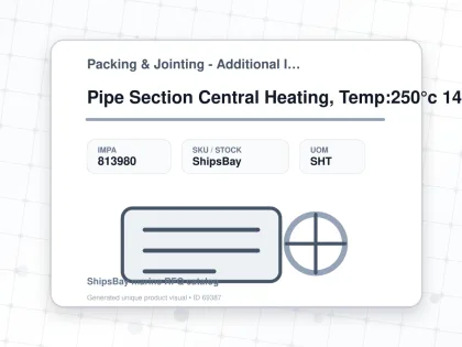 Pipe Section Central Heating, Temp:250°c 140x30mm L:1mtr - Packing & Jointing - Additional Items - IMPA 813980 - UOM SHT