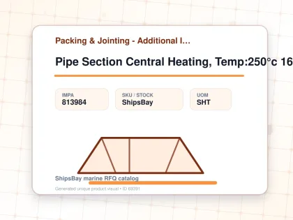 Pipe Section Central Heating, Temp:250°c 169x30mm L:1mtr - Packing & Jointing - Additional Items - IMPA 813984 - UOM SHT