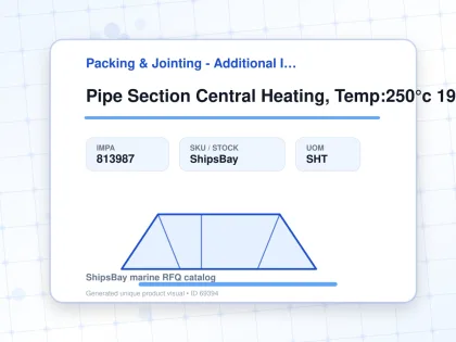 Pipe Section Central Heating, Temp:250°c 194x50mm L:1mtr - Packing & Jointing - Additional Items - IMPA 813987 - UOM SHT