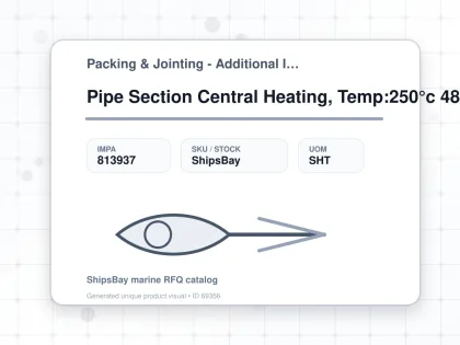 Pipe Section Central Heating, Temp:250°c 48x25mm L:15mtr - Packing & Jointing - Additional Items - IMPA 813937 - UOM SHT