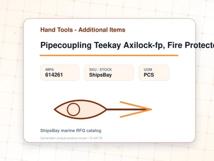 Pipecoupling Teekay Axilock-fp, Fire Protected Pipe Od 139.7mm - Hand Tools - Additional Items - IMPA 614261 - UOM PCS