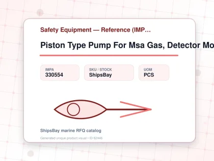 Piston Type Pump For Msa Gas, Detector Model Gas Tester I - Safety Equipment — Reference (IMPA) - IMPA 330554 - UOM PCS