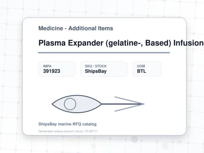 Plasma Expander (gelatine-, Based) Infusion Fluid 500 Ml - Medicine - Additional Items - IMPA 391923 - UOM BTL