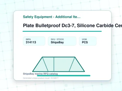 Plate Bulletproof Dc3-7, Silicone Carbide Ceramic 2550g - Safety Equipment - Additional Items - IMPA 314113 - UOM PCS