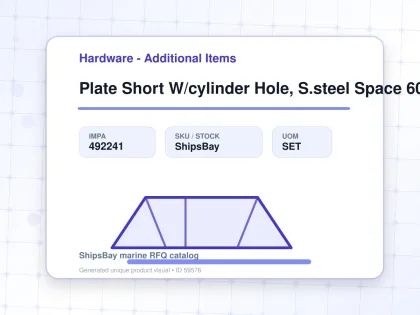 Plate Short W/cylinder Hole, S.steel Space 60mm #6645 Z/2/60 - Hardware - Additional Items - IMPA 492241 - UOM SET