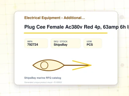 Plug Cee Female Ac380v Red 4p, 63amp 6h Ip67 - Electrical Equipment - Additional Items - IMPA 792724 - UOM PCS