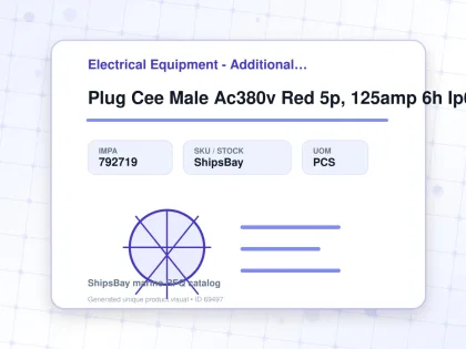Plug Cee Male Ac380v Red 5p, 125amp 6h Ip67 - Electrical Equipment - Additional Items - IMPA 792719 - UOM PCS