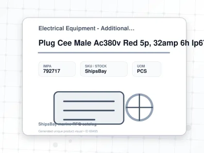 Plug Cee Male Ac380v Red 5p, 32amp 6h Ip67 - Electrical Equipment - Additional Items - IMPA 792717 - UOM PCS