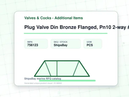Plug Valve Din Bronze Flanged, Pn10 2-way #14 Dn 25 - Valves & Cocks - Additional Items - IMPA 756123 - UOM PCS