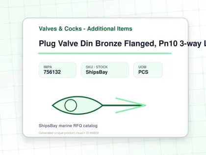 Plug Valve Din Bronze Flanged, Pn10 3-way L-plug #15 Dn 20 - Valves & Cocks - Additional Items - IMPA 756132 - UOM PCS