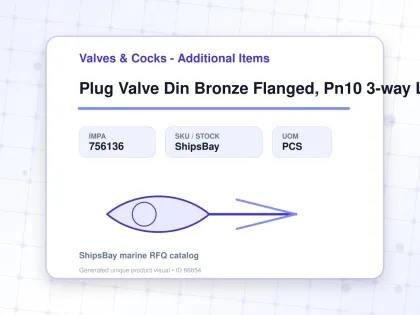 Plug Valve Din Bronze Flanged, Pn10 3-way L-plug #15 Dn 50 - Valves & Cocks - Additional Items - IMPA 756136 - UOM PCS