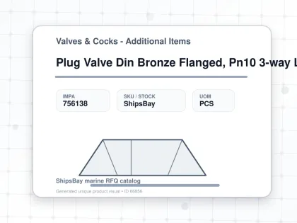 Plug Valve Din Bronze Flanged, Pn10 3-way L-plug #15 Dn 80 - Valves & Cocks - Additional Items - IMPA 756138 - UOM PCS