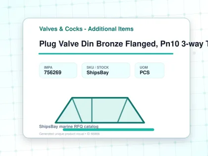 Plug Valve Din Bronze Flanged, Pn10 3-way T-plug #15t Dn 100 - Valves & Cocks - Additional Items - IMPA 756269 - UOM PCS