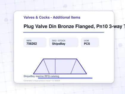 Plug Valve Din Bronze Flanged, Pn10 3-way T-plug #15t Dn 20 - Valves & Cocks - Additional Items - IMPA 756262 - UOM PCS