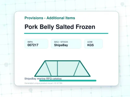 Pork Belly Salted Frozen - Provisions - Additional Items - IMPA 007217 - UOM KGS