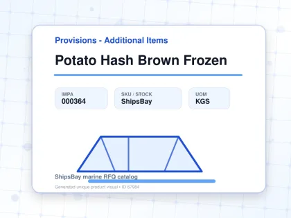 Potato Hash Brown Frozen - Provisions - Additional Items - IMPA 000364 - UOM KGS