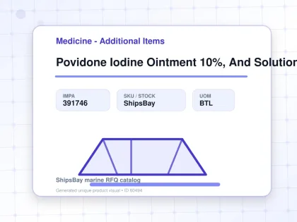 Povidone Iodine Ointment 10%, And Solution 10% 25 To 50g - Medicine - Additional Items - IMPA 391746 - UOM BTL