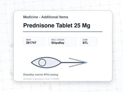 Prednisone Tablet 25 Mg - Medicine - Additional Items - IMPA 391747 - UOM BTL