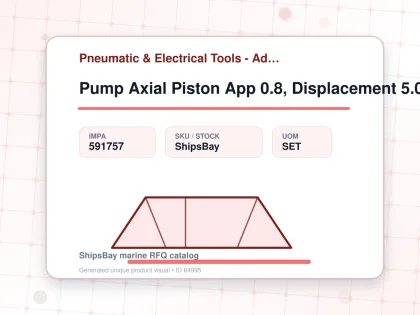 Pump Axial Piston App 0.8, Displacement 5.08cm3/rev - Pneumatic & Electrical Tools - Additional Items - IMPA 591757 - UOM SET