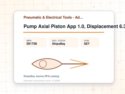 Pump Axial Piston App 1.0, Displacement 6.30cm3/rev - Pneumatic & Electrical Tools - Additional Items - IMPA 591758 - UOM SET
