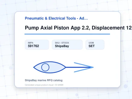 Pump Axial Piston App 2.2, Displacement 12.52cm3/rev - Pneumatic & Electrical Tools - Additional Items - IMPA 591762 - UOM SET