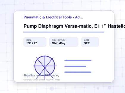 Pump Diaphragm Versa-matic, E1 1" Hastelloy C Body 0-35gpm - Pneumatic & Electrical Tools - Additional Items - IMPA 591717 - UOM SET