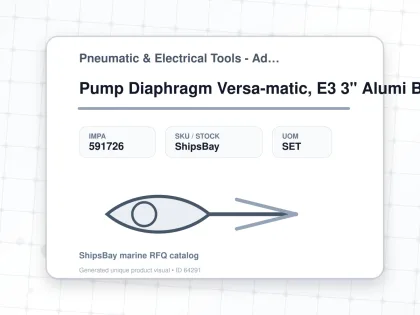 Pump Diaphragm Versa-matic, E3 3" Alumi Body 0-230gpm - Pneumatic & Electrical Tools - Additional Items - IMPA 591726 - UOM SET