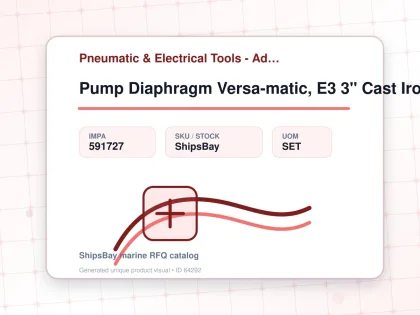 Pump Diaphragm Versa-matic, E3 3" Cast Iron Body 0-230gpm - Pneumatic & Electrical Tools - Additional Items - IMPA 591727 - UOM SET