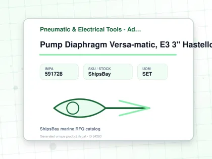 Pump Diaphragm Versa-matic, E3 3" Hastelloy C 0-230gpm - Pneumatic & Electrical Tools - Additional Items - IMPA 591728 - UOM SET