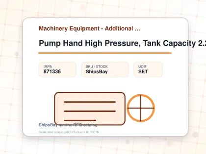 Pump Hand High Pressure, Tank Capacity 2.2ltr 1800bar - Machinery Equipment - Additional Items - IMPA 871336 - UOM SET
