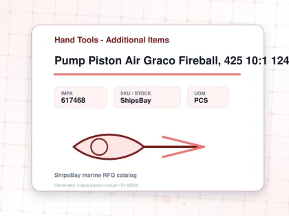 Pump Piston Air Graco Fireball, 425 10:1 124bar 15.4lpm - Hand Tools - Additional Items - IMPA 617468 - UOM PCS