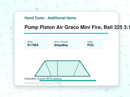 Pump Piston Air Graco Mini Fire, Ball 225 3:1 31bar 7lpm - Hand Tools - Additional Items - IMPA 617464 - UOM PCS