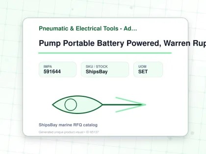 Pump Portable Battery Powered, Warren Rupp Spa1-1/2-e Bspt - Pneumatic & Electrical Tools - Additional Items - IMPA 591644 - UOM SET