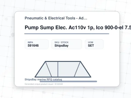 Pump Sump Elec. Ac110v 1p, Ico 900-0-el 7.5-40mtr - Pneumatic & Electrical Tools - Additional Items - IMPA 591646 - UOM SET
