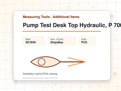 Pump Test Desk Top Hydraulic, P 700t - Measuring Tools - Additional Items - IMPA 651645 - UOM PCS