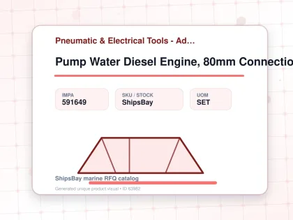 Pump Water Diesel Engine, 80mm Connection 900l/min 3.7kw - Pneumatic & Electrical Tools - Additional Items - IMPA 591649 - UOM SET