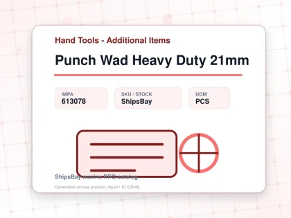 Punch Wad Heavy Duty 21mm - Hand Tools - Additional Items - IMPA 613078 - UOM PCS