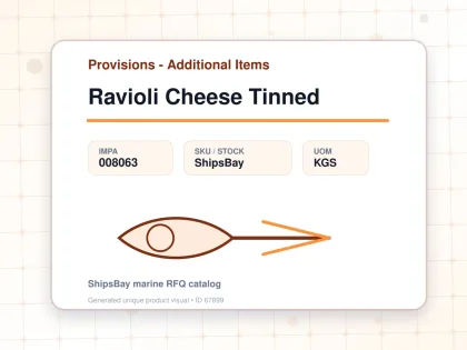 Ravioli Cheese Tinned - Provisions - Additional Items - IMPA 008063 - UOM KGS