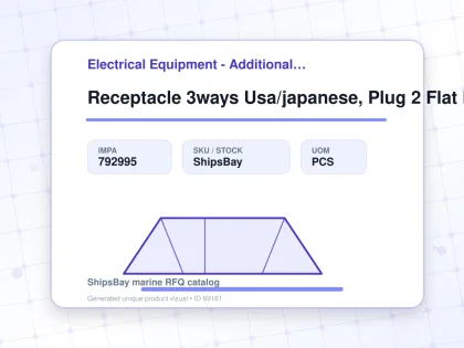Receptacle 3ways Usa/japanese, Plug 2 Flat Pins W/5mtr Cord - Electrical Equipment - Additional Items - IMPA 792995 - UOM PCS
