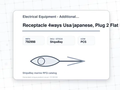 Receptacle 4ways Usa/japanese, Plug 2 Flat Pins W/7mtr Cord - Electrical Equipment - Additional Items - IMPA 792998 - UOM PCS