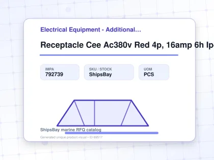 Receptacle Cee Ac380v Red 4p, 16amp 6h Ip44 - Electrical Equipment - Additional Items - IMPA 792739 - UOM PCS