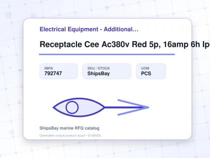 Receptacle Cee Ac380v Red 5p, 16amp 6h Ip67 - Electrical Equipment - Additional Items - IMPA 792747 - UOM PCS
