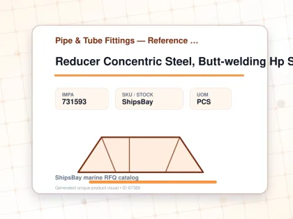 Reducer Concentric Steel, Butt-welding Hp Sch40 125x100a - Pipe & Tube Fittings — Reference (IMPA) - IMPA 731593 - UOM PCS