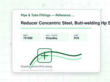 Reducer Concentric Steel, Butt-welding Hp Sch40 125x90a - Pipe & Tube Fittings — Reference (IMPA) - IMPA 731592 - UOM PCS