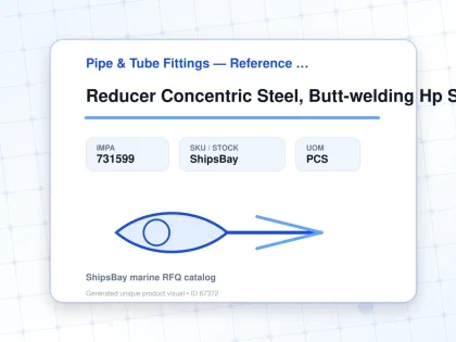 Reducer Concentric Steel, Butt-welding Hp Sch40 200x90a - Pipe & Tube Fittings — Reference (IMPA) - IMPA 731599 - UOM PCS