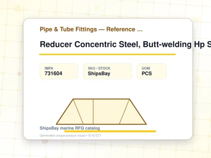 Reducer Concentric Steel, Butt-welding Hp Sch40 250x125a - Pipe & Tube Fittings — Reference (IMPA) - IMPA 731604 - UOM PCS