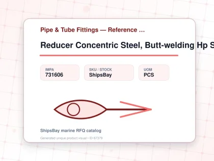 Reducer Concentric Steel, Butt-welding Hp Sch40 250x200a - Pipe & Tube Fittings — Reference (IMPA) - IMPA 731606 - UOM PCS