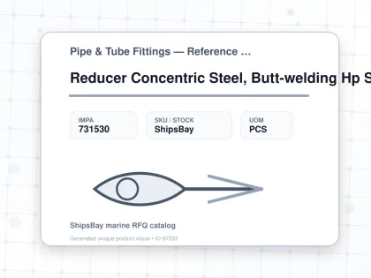 Reducer Concentric Steel, Butt-welding Hp Sch40 32x15a - Pipe & Tube Fittings — Reference (IMPA) - IMPA 731530 - UOM PCS