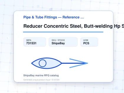 Reducer Concentric Steel, Butt-welding Hp Sch40 32x20a - Pipe & Tube Fittings — Reference (IMPA) - IMPA 731531 - UOM PCS