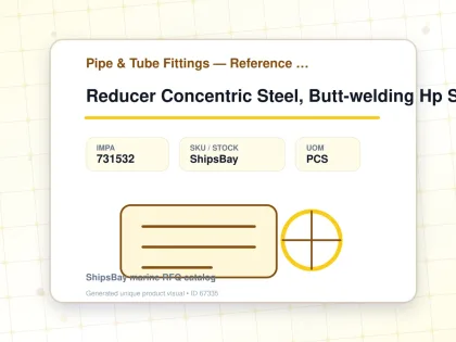 Reducer Concentric Steel, Butt-welding Hp Sch40 32x25a - Pipe & Tube Fittings — Reference (IMPA) - IMPA 731532 - UOM PCS